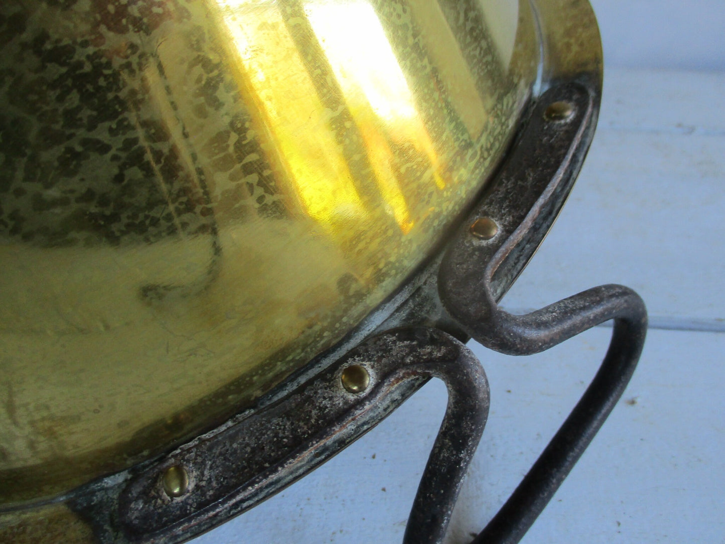 French antique brass bowl. 19th century antique brass bowl.