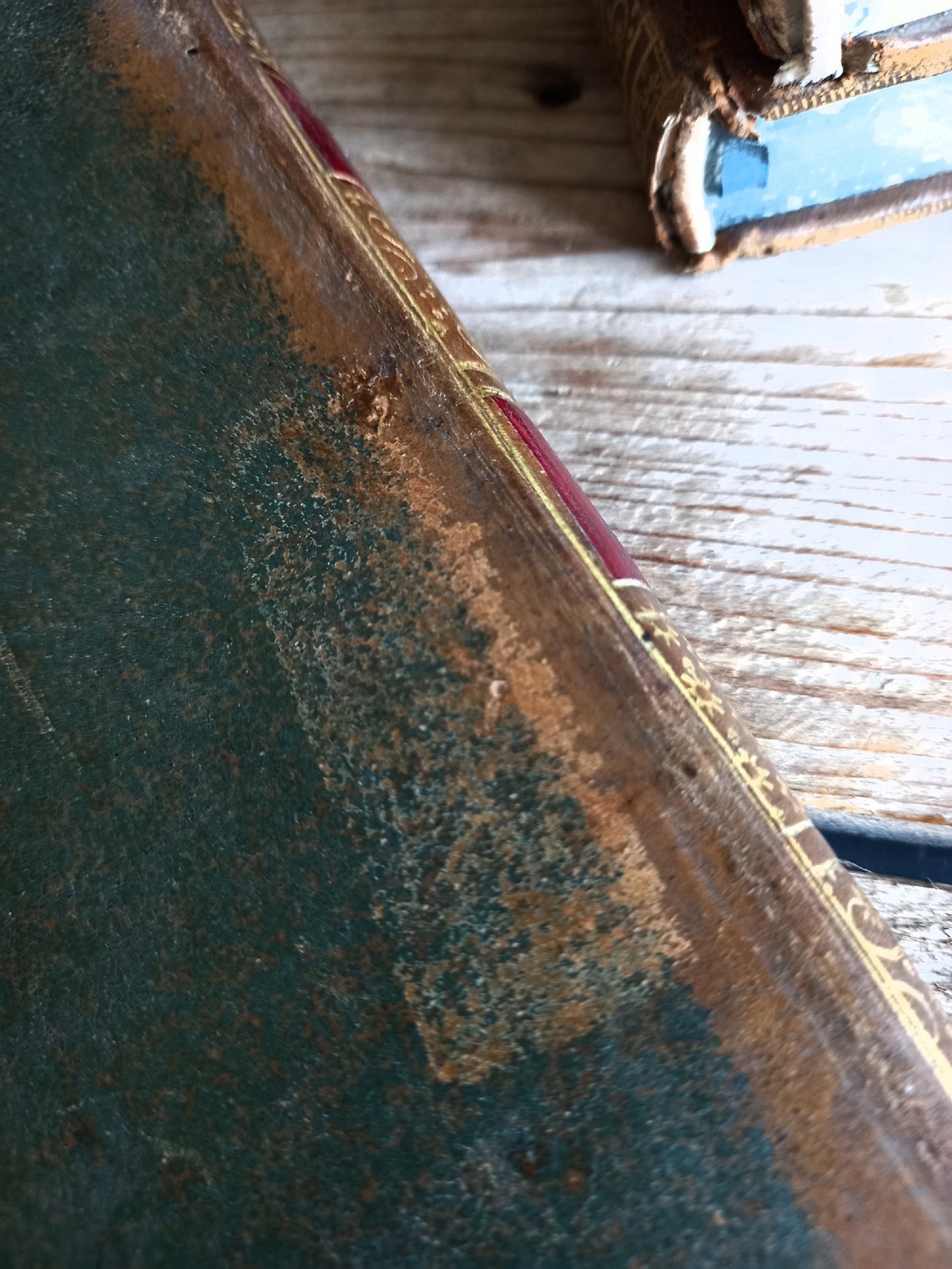French antique books. Antiquarian books. Old books decor.