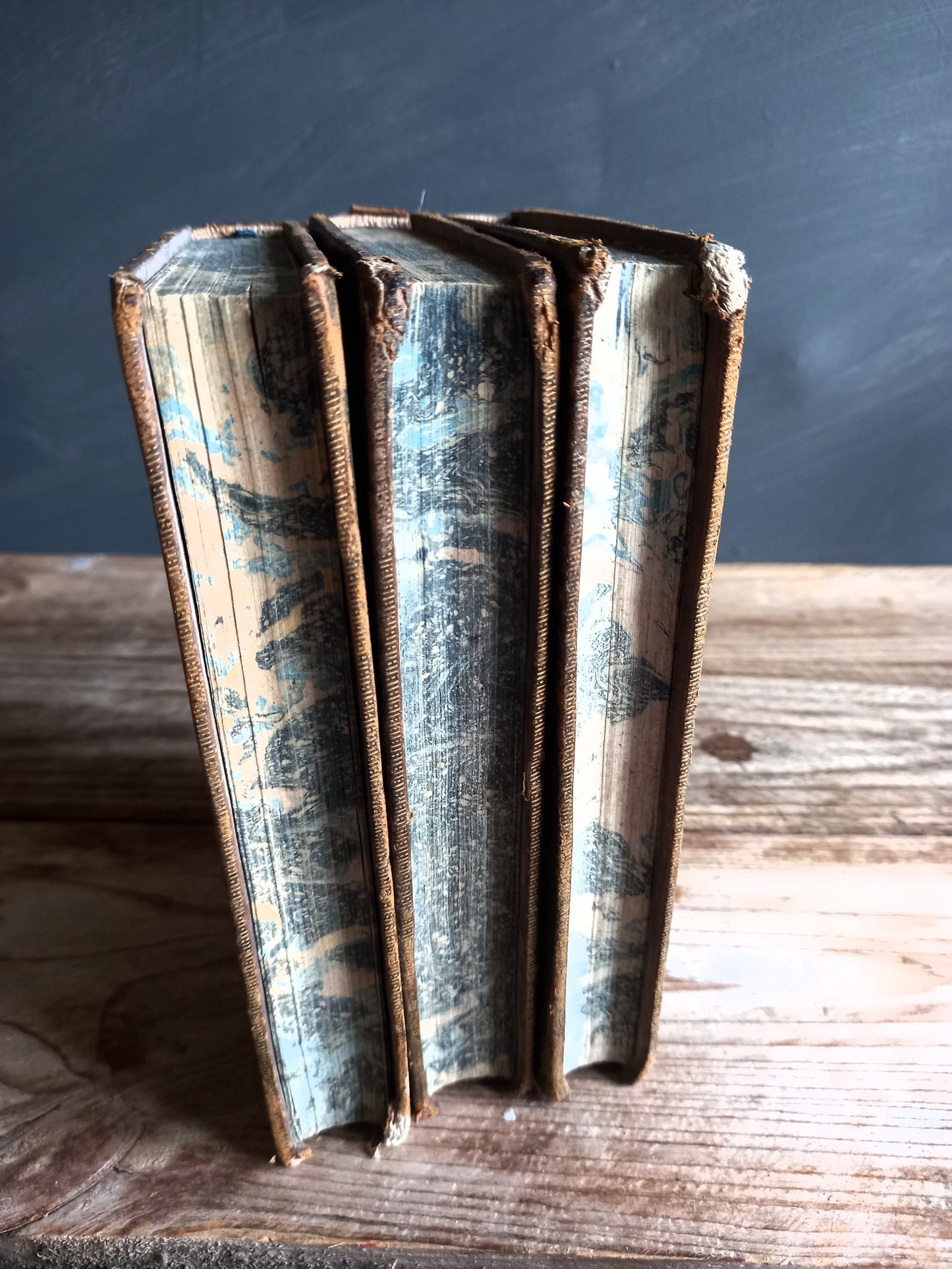 French antique books. Antiquarian books. Old books decor.