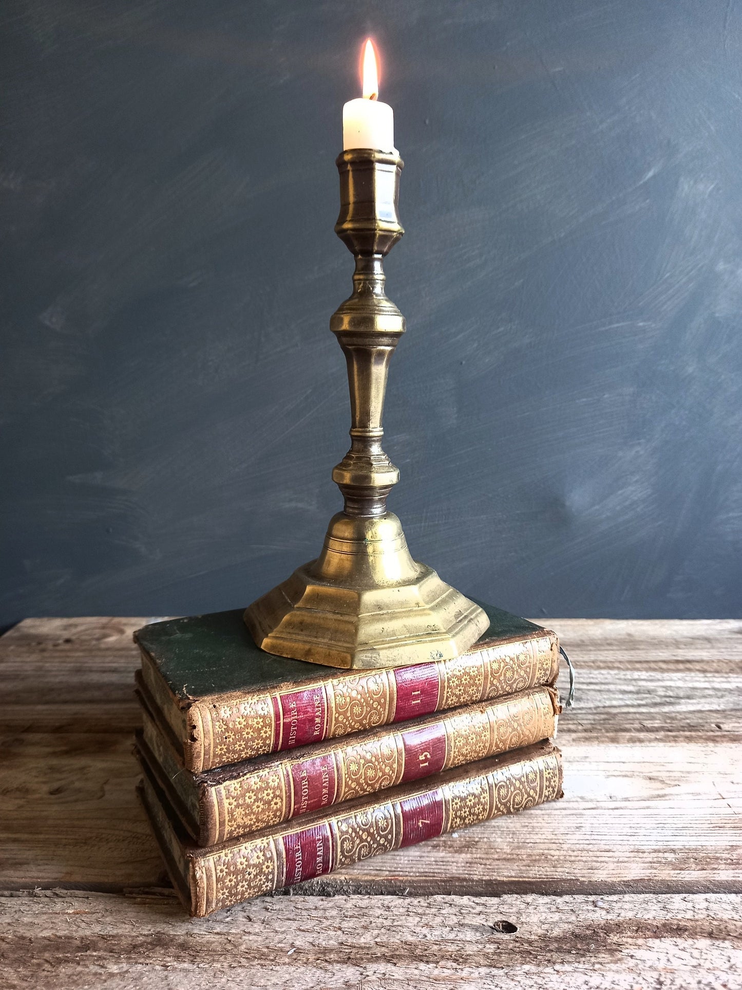 French antique books. Antiquarian books. Old books decor.