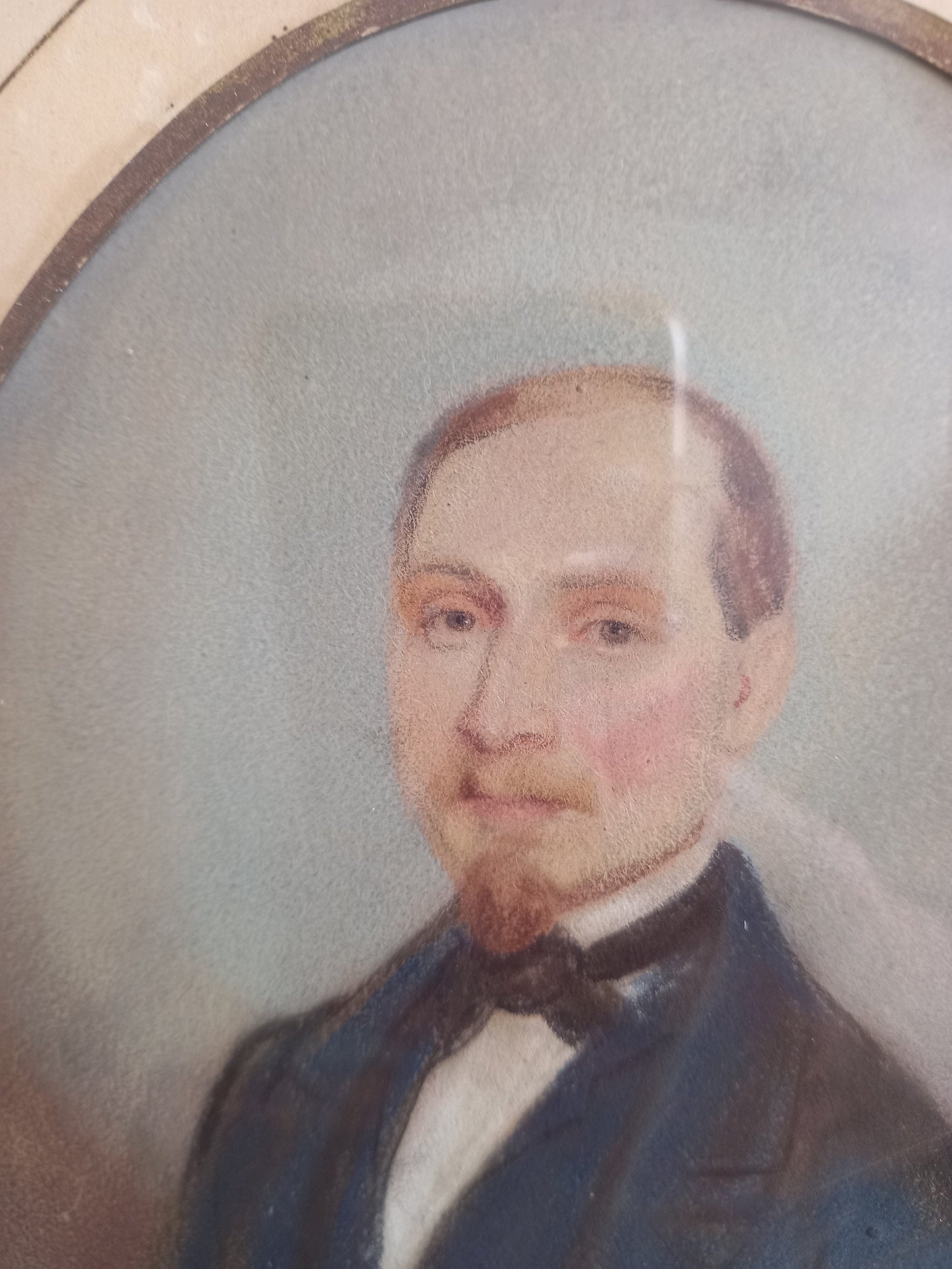 Victorian portrait of a gentleman. Victorian art. Pastel drawing.