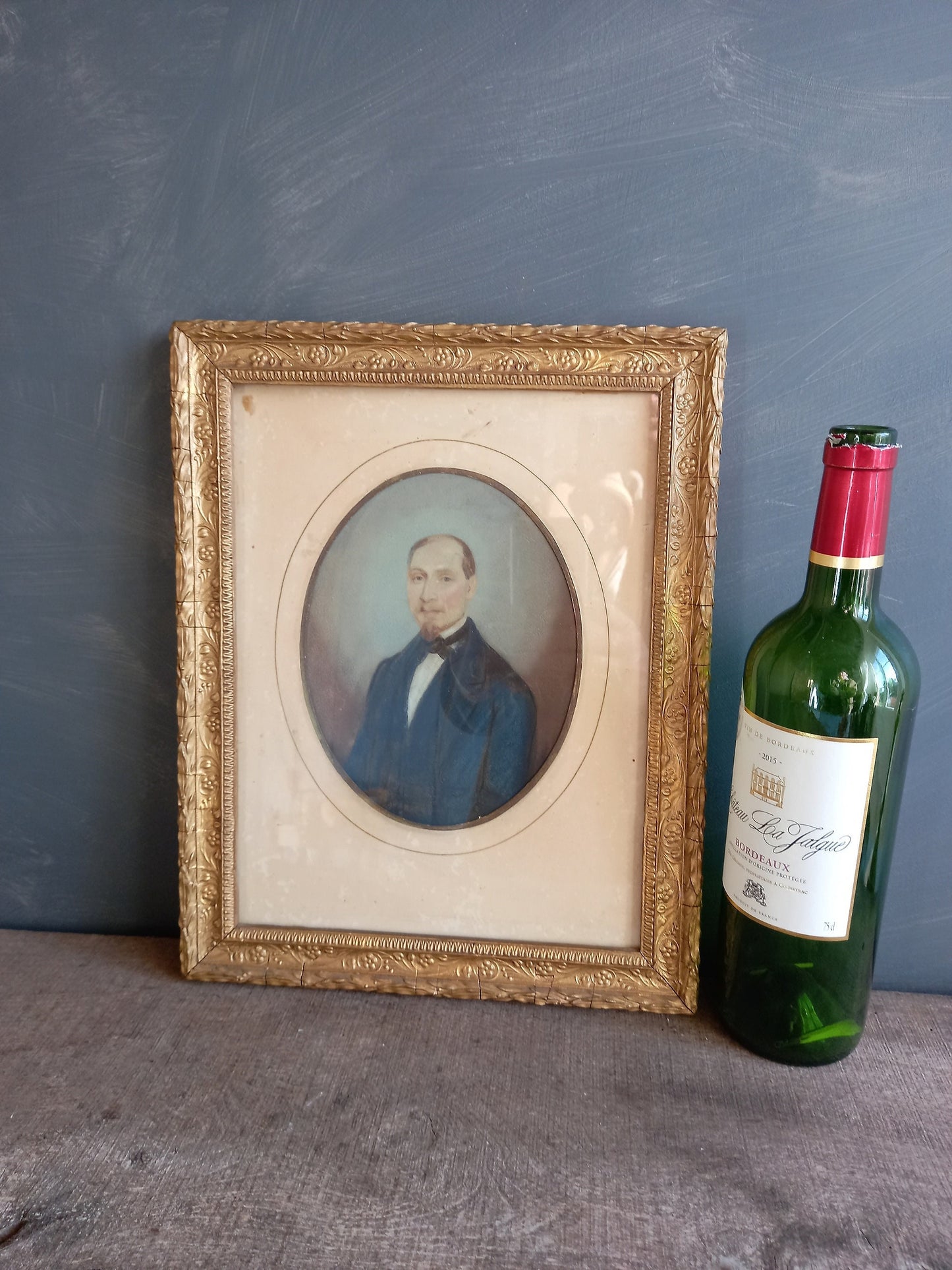 Victorian portrait of a gentleman. Victorian art. Pastel drawing.