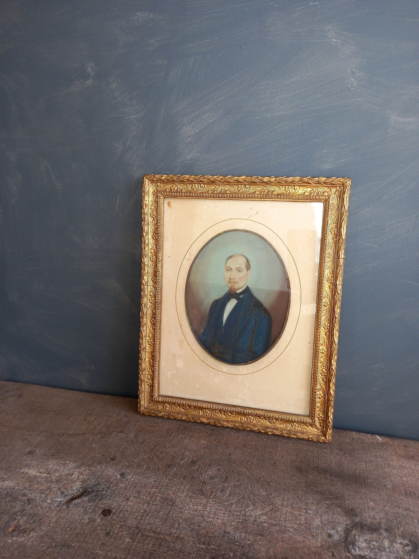 Victorian portrait of a gentleman. Victorian art. Pastel drawing.