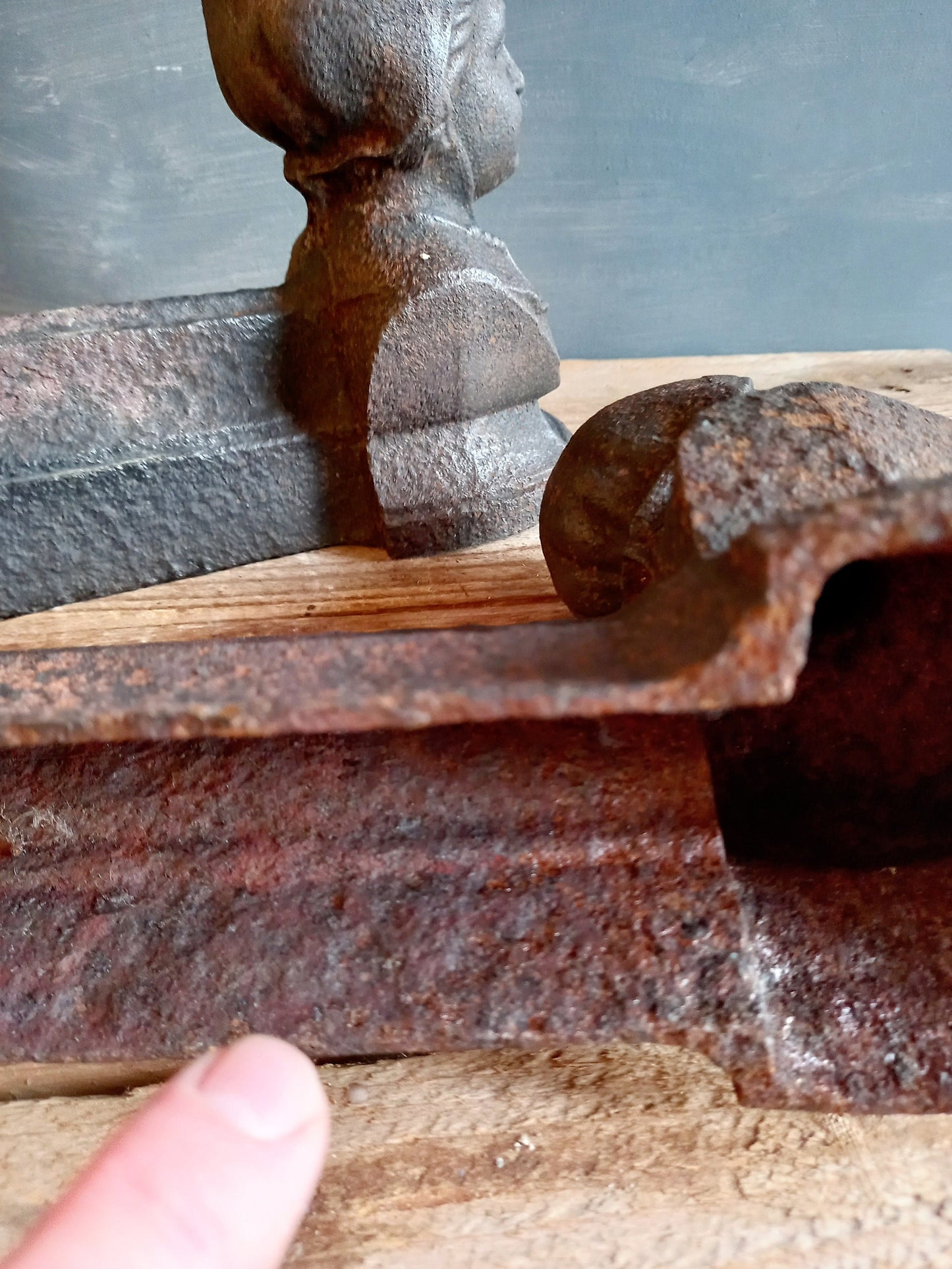 French antique andirons. Andirons. Fireplace dogs. Antique chenets.