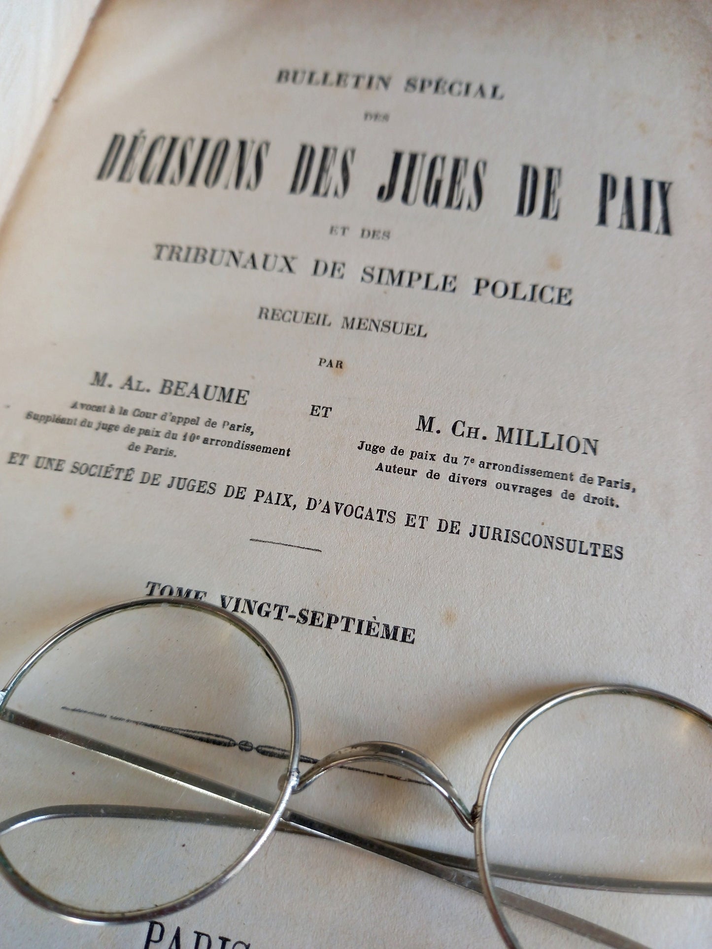 Antique French law book 1885-1887.