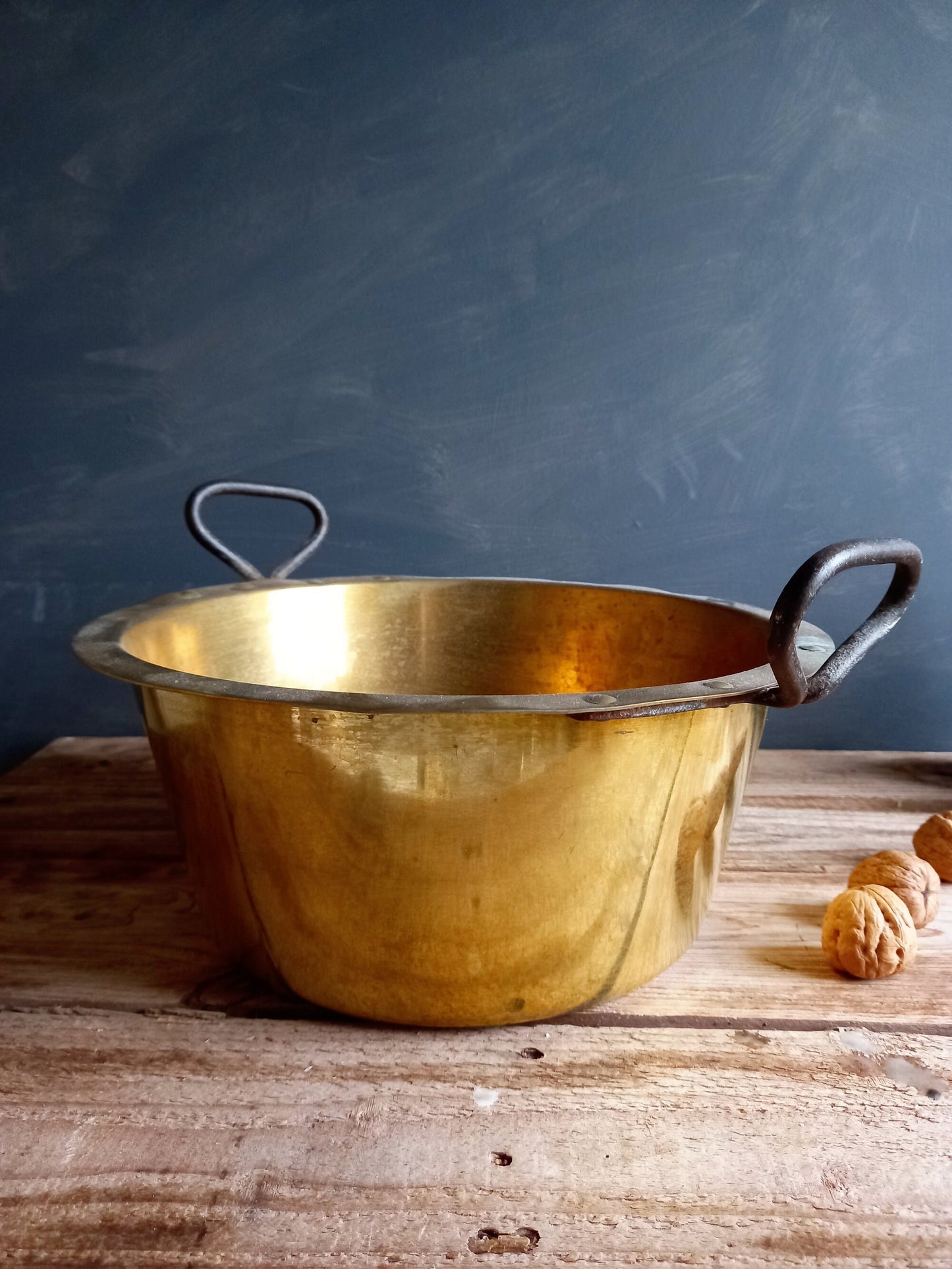 French antique brass bowl. 19th century antique brass bowl.