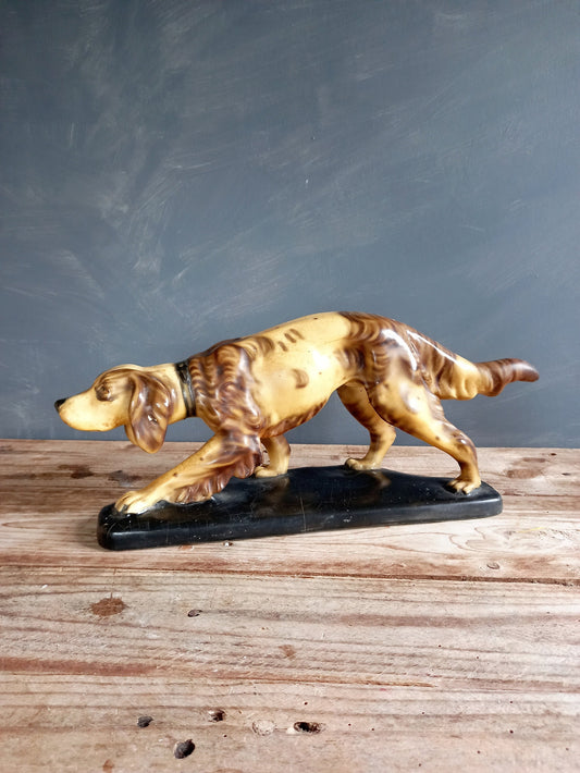 French vintage dog sculpture. Dog art.