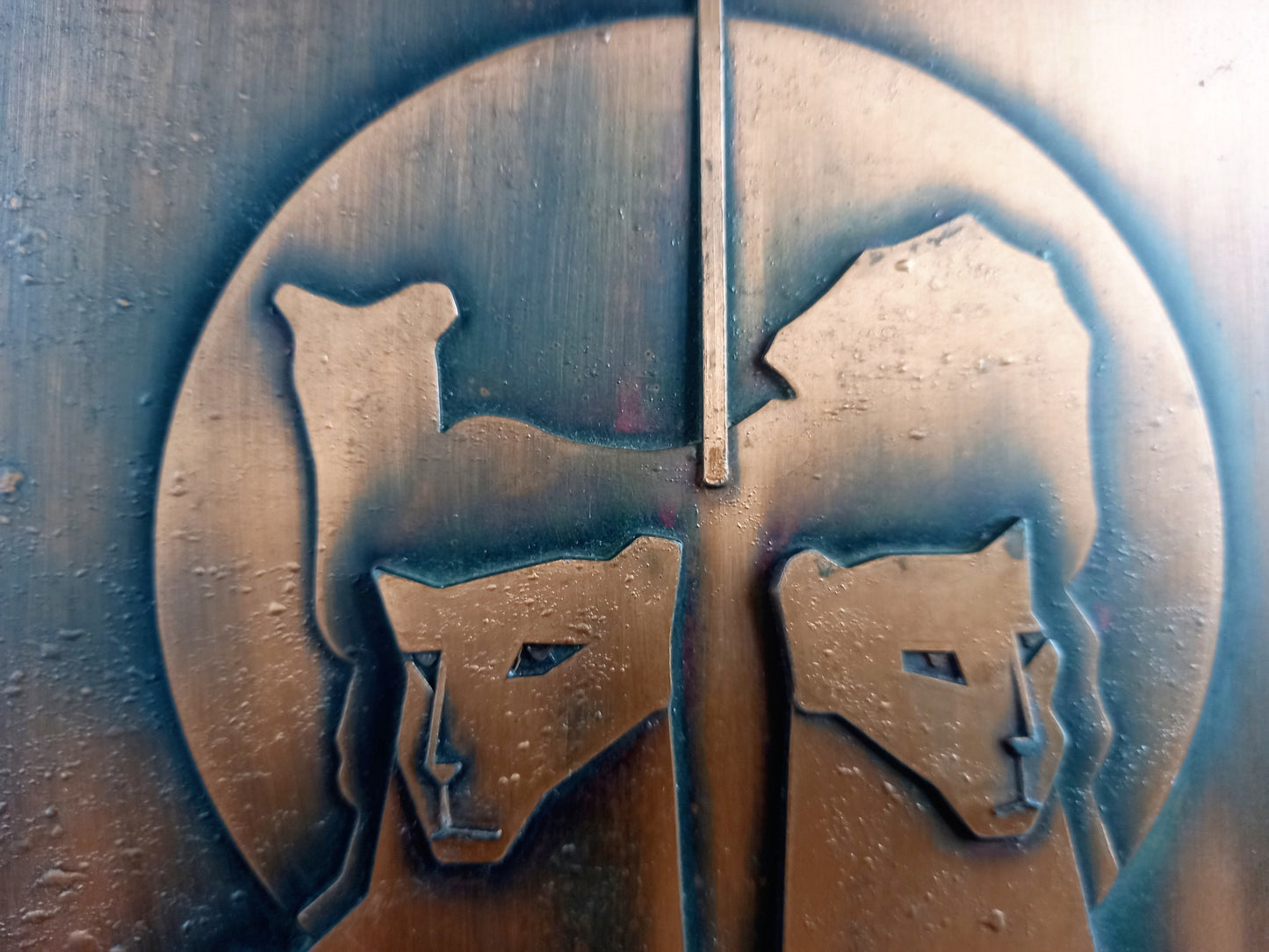 Industrial wall art. Metal wall plaque. French wall art.