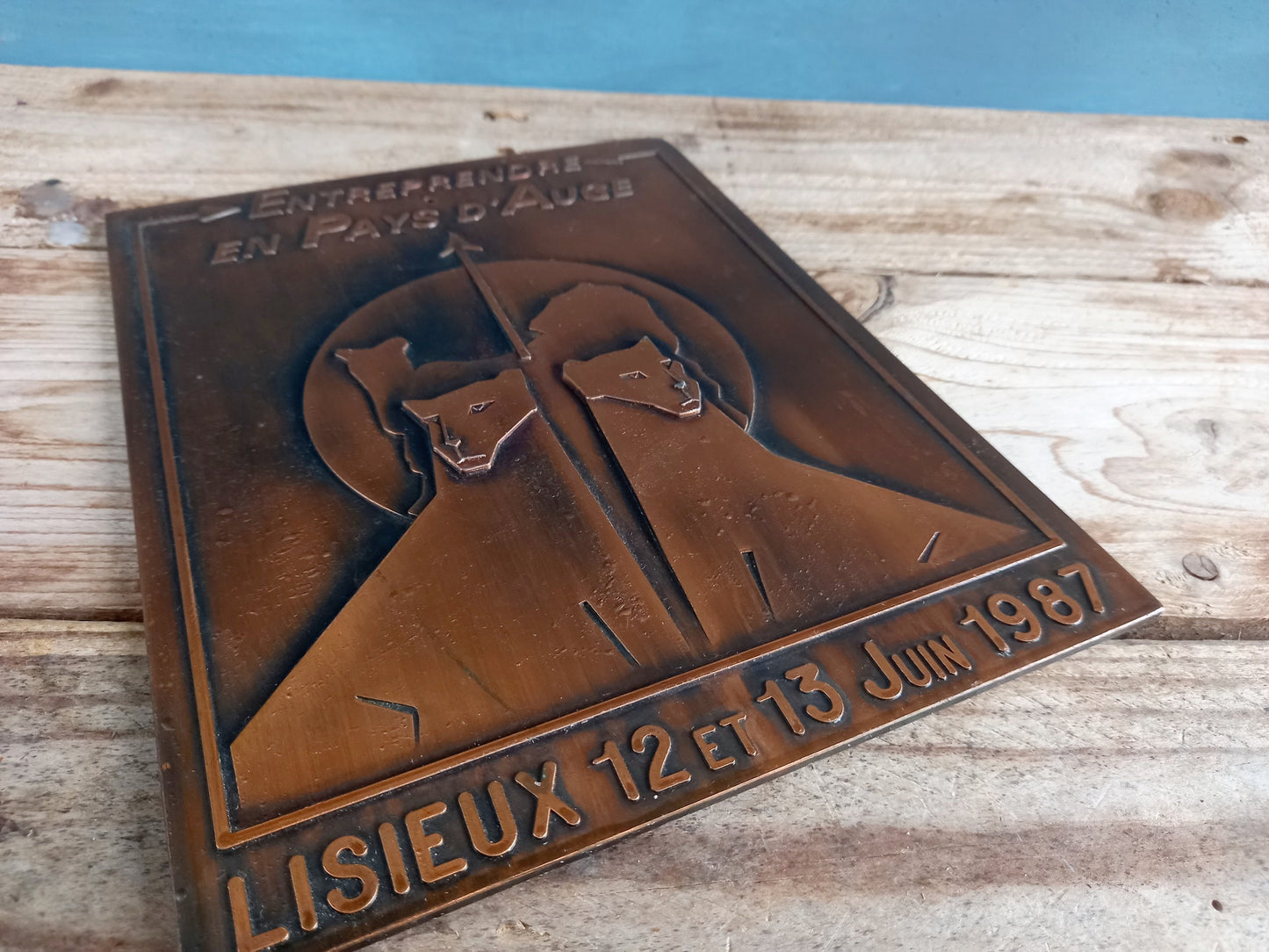 Industrial wall art. Metal wall plaque. French wall art.