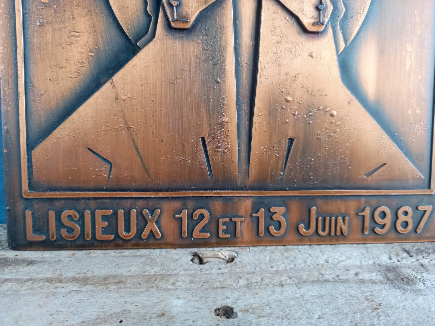 Industrial wall art. Metal wall plaque. French wall art.