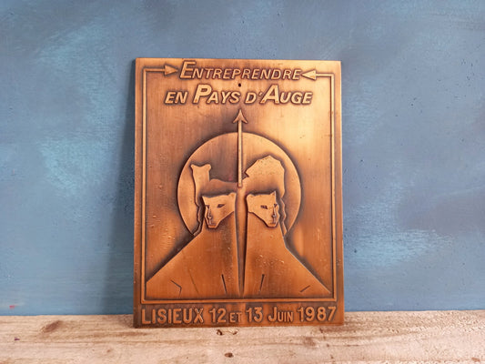 Industrial wall art. Metal wall plaque. French wall art.