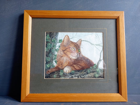 Cat painting. Cat art. English painting. English art. Cat picture.