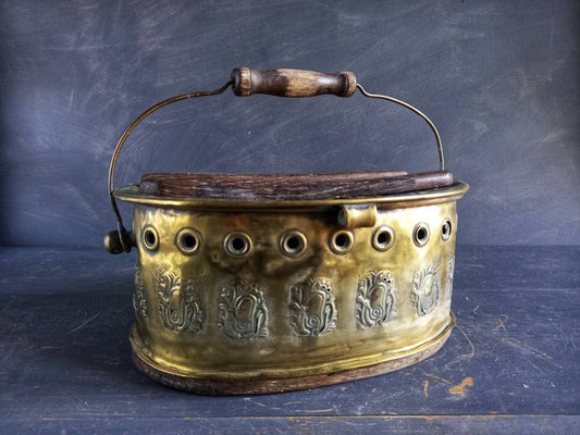 Antique footwarmer. French antique carriage heater.
