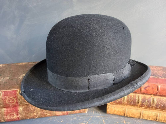 Chapeau melon français vintage, taille 53 cm, accessoire de costume
