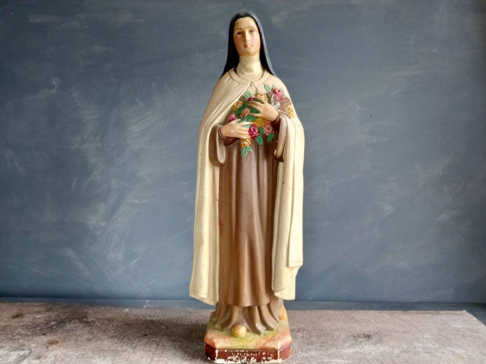 Large vintage religious statue, St Therese of Lisieux.