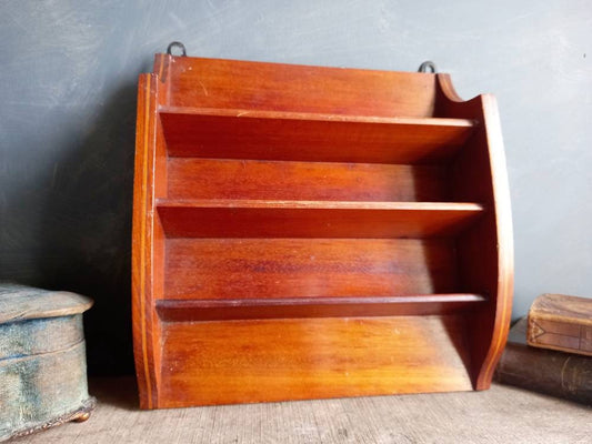 Antique letter rack. Mahogony letter holder.