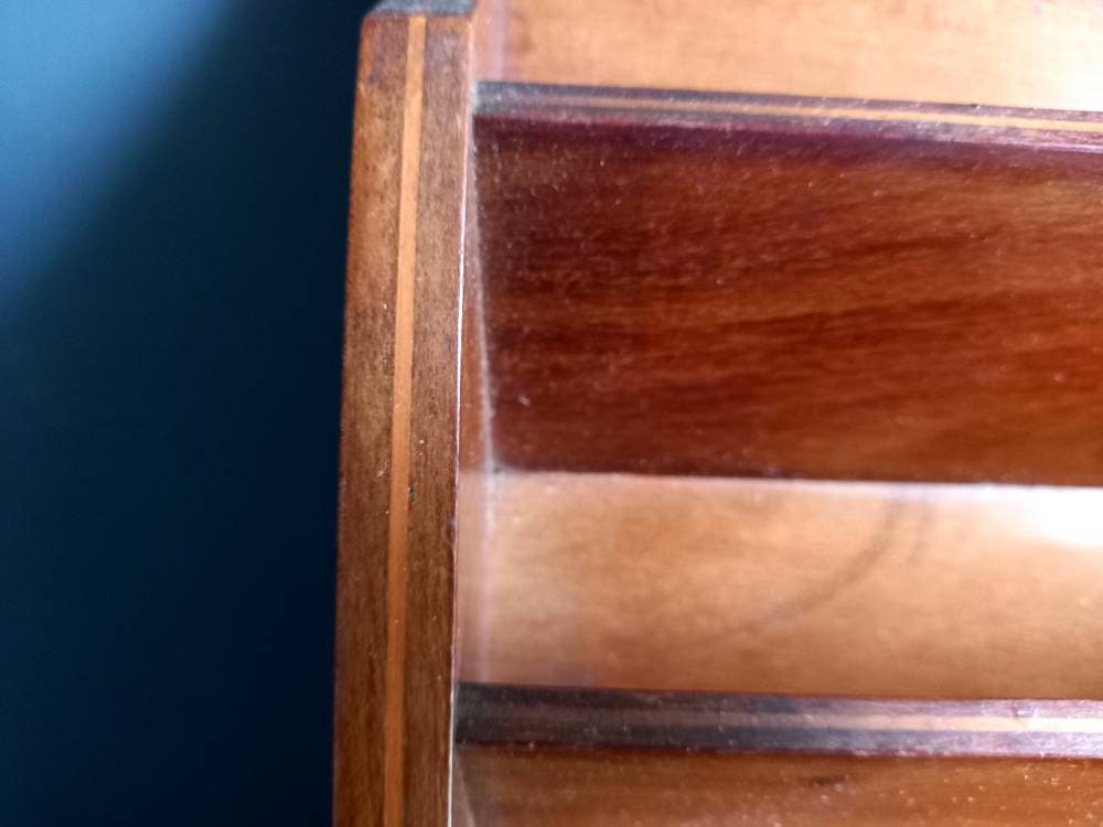 Antique letter rack. Mahogony letter holder.
