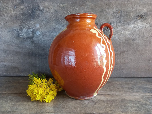 French country jug. Farmhouse pitcher. Farmhouse decor.