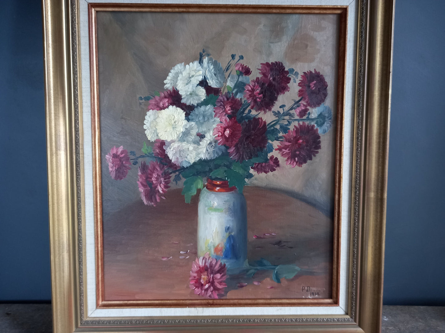 Flower painting. French oil painting. Original painting.