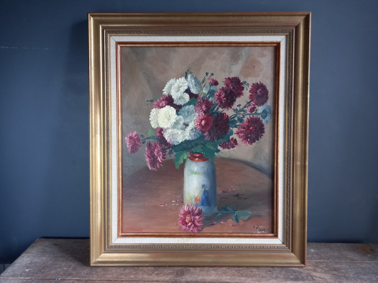 Flower painting. French oil painting. Original painting.