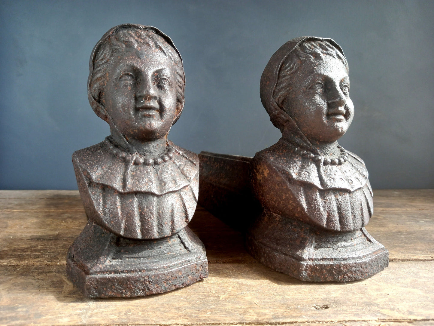 French antique andirons. Andirons. Fireplace dogs. Antique chenets.