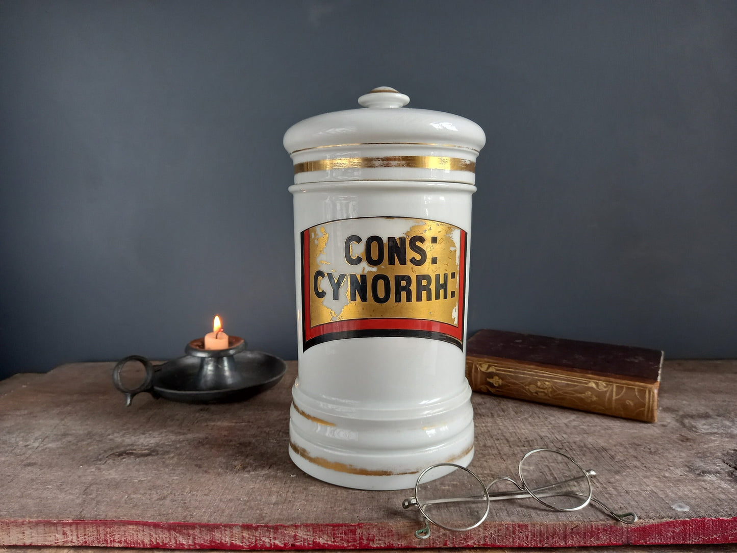French antique medical jar. Pharmacy jar. Paris porcelaine apothecary jar. Medical student gift. Apothecary jars. Pharmacy gift. Apothecary