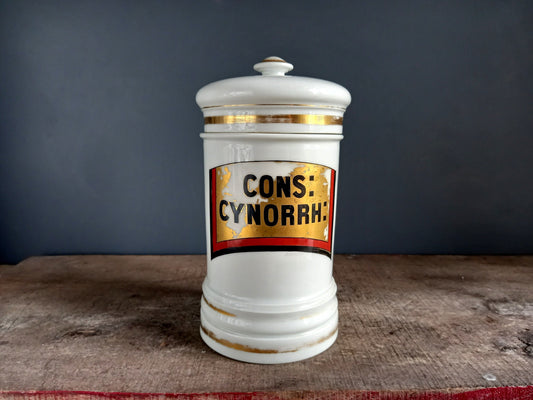 French antique medical jar. Pharmacy jar. Paris porcelaine apothecary jar.