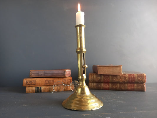 Chandelier en laiton antique français, bougeoir du milieu du XIXe siècle