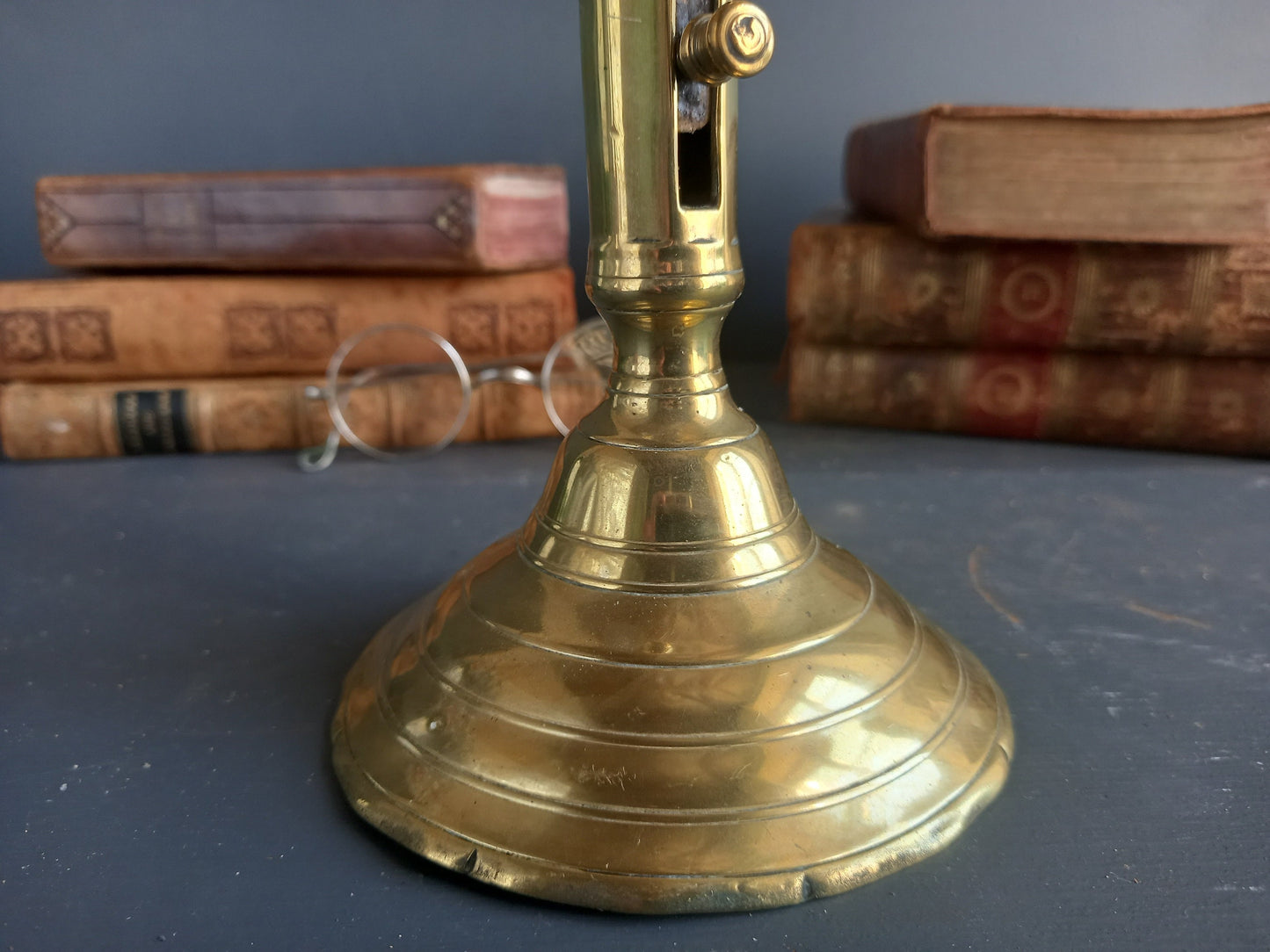 Chandelier en laiton antique français, bougeoir du milieu du XIXe siècle