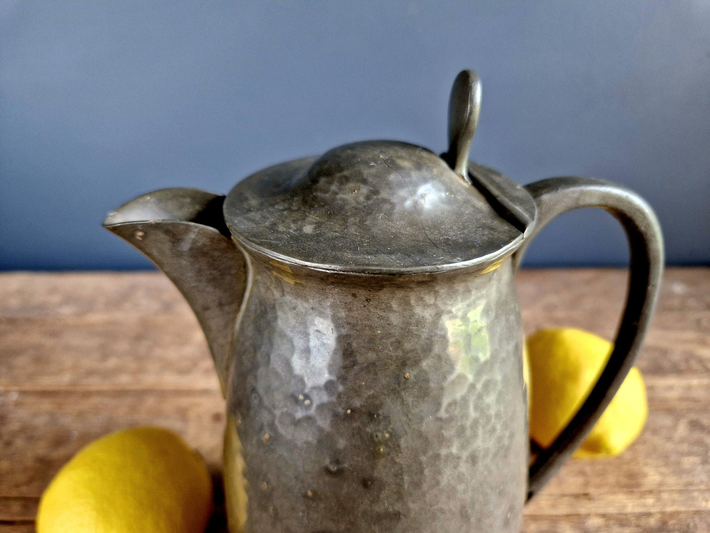 Antique Huttons of Sheffield Pewter Jug, Hand Hammered Finish