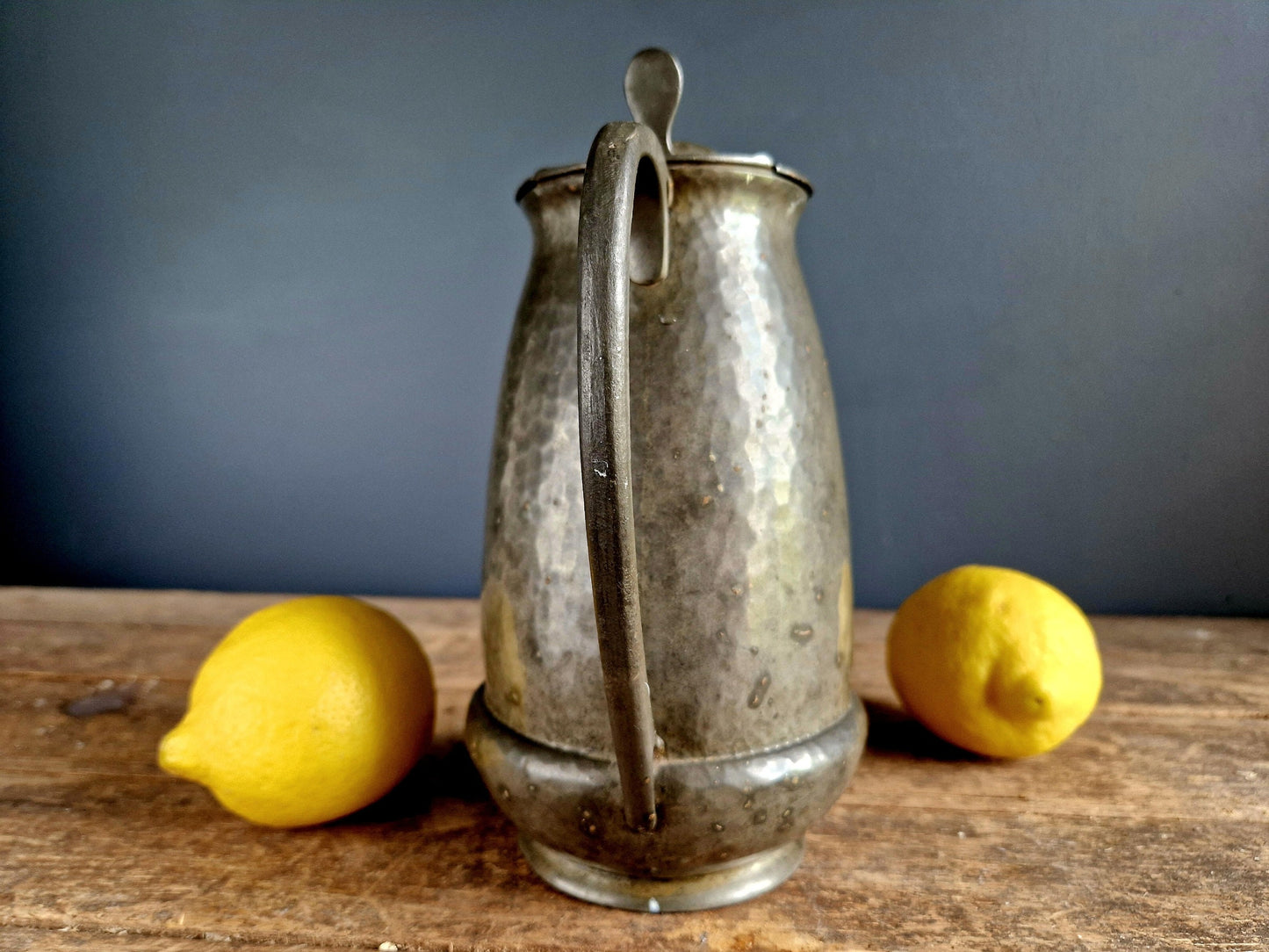 Antique Huttons of Sheffield Pewter Jug, Hand Hammered Finish