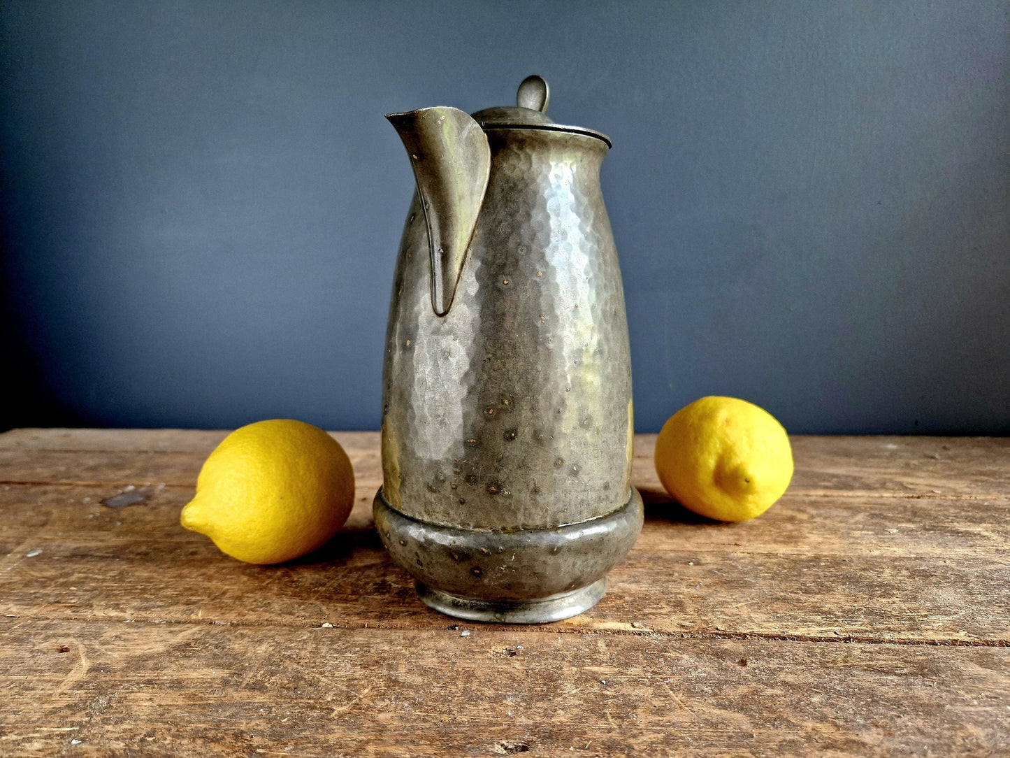 Antique Huttons of Sheffield Pewter Jug, Hand Hammered Finish
