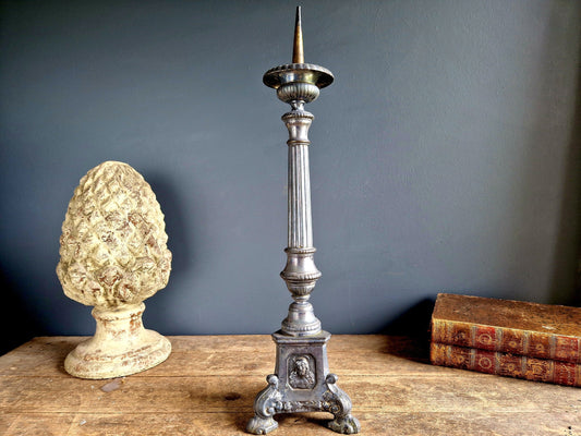 French church candlestick religious candle holder Gothic candleholder.