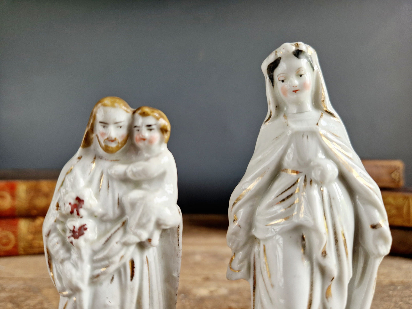 French antique porcelain Madonna statue Virgin mary statue.