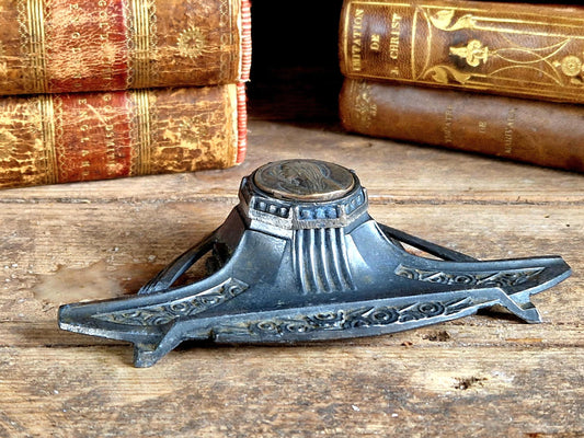French antique inkwell small French inkwell .