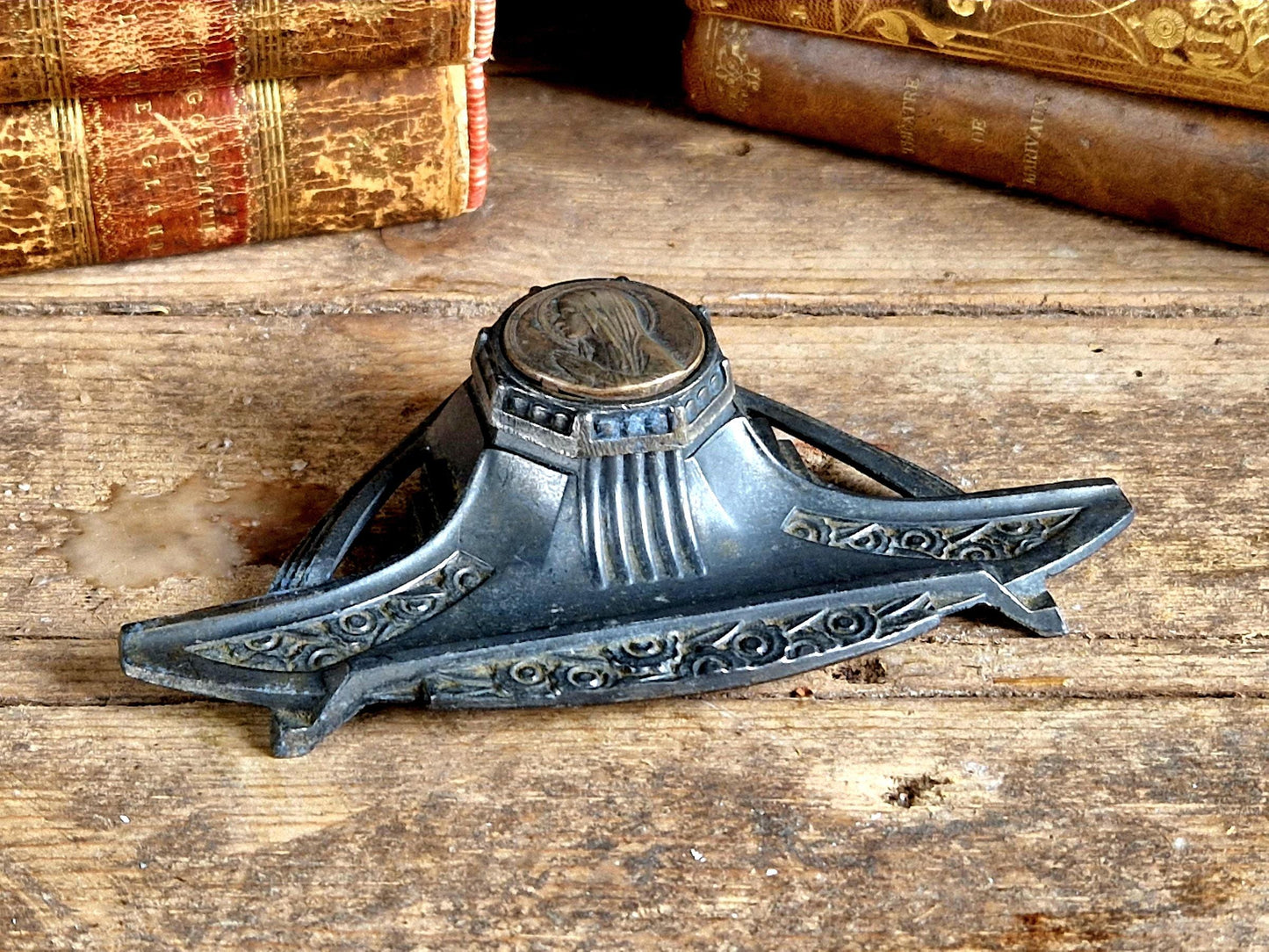 French antique inkwell small French inkwell .