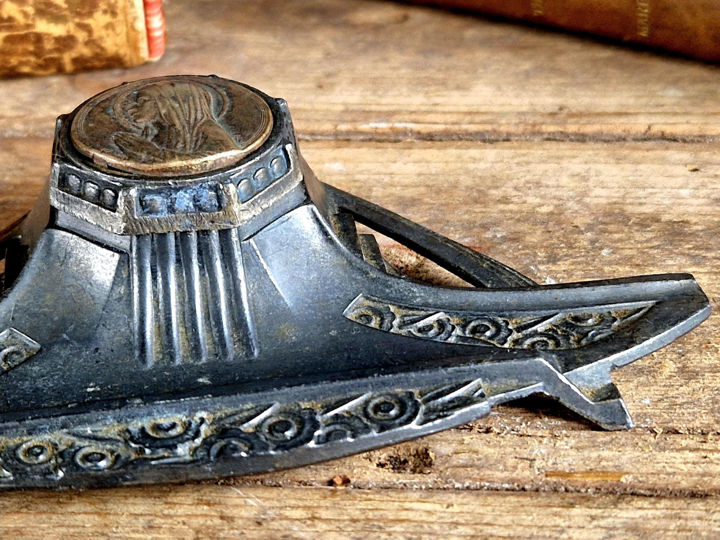 French antique inkwell small French inkwell .