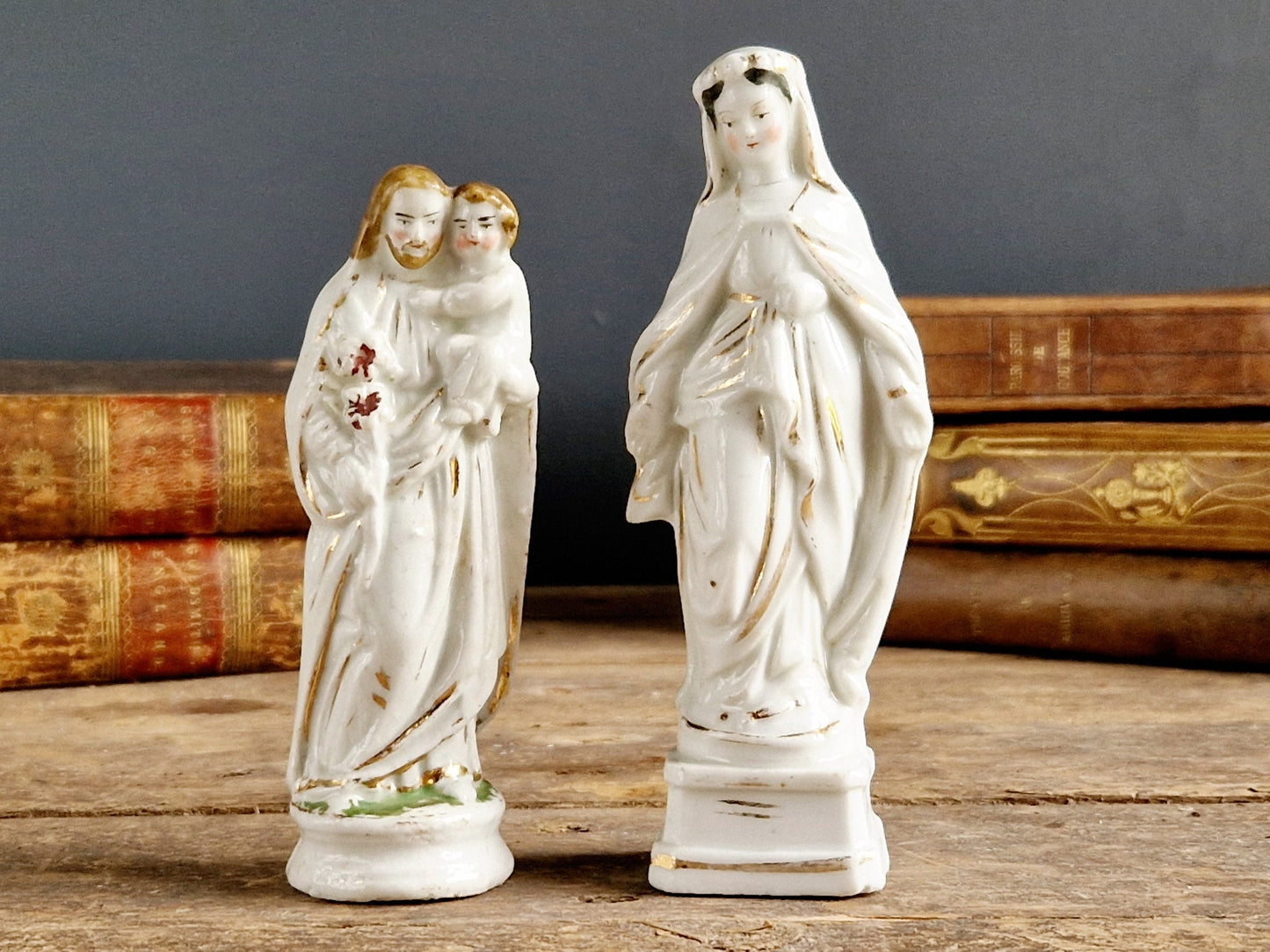 French antique porcelain Madonna statue Virgin mary statue.