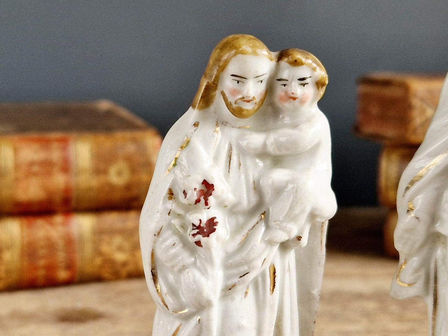 French antique porcelain Madonna statue Virgin mary statue.