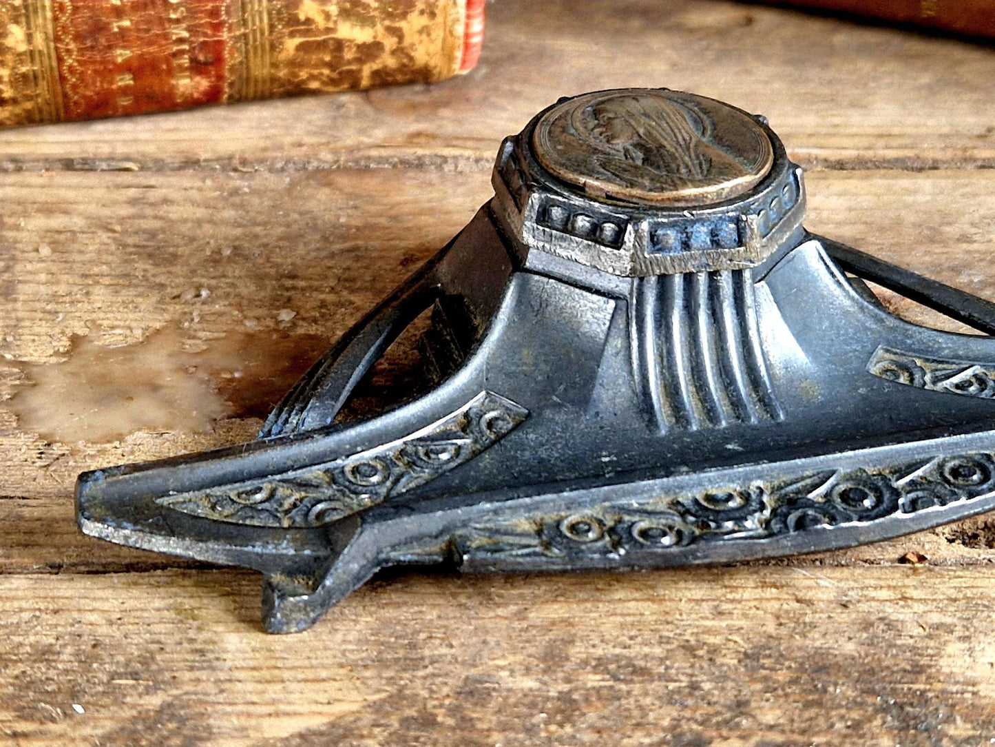French antique inkwell small French inkwell .