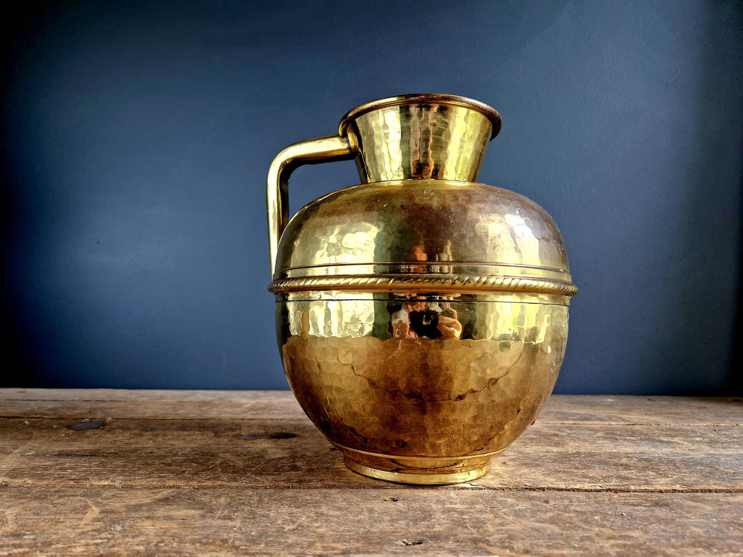 French brass dairy jug brass milk jug French vintage canne a lait French farmhouse decor French country home artisan made vintage dairy jug
