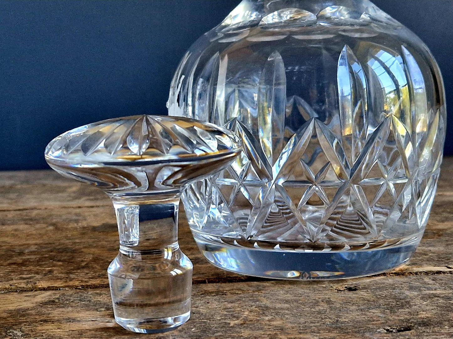 Stuart crystal decanter glass crystal decanter Stuart crystal vintage glass decanter European decor English crystal decanter.
