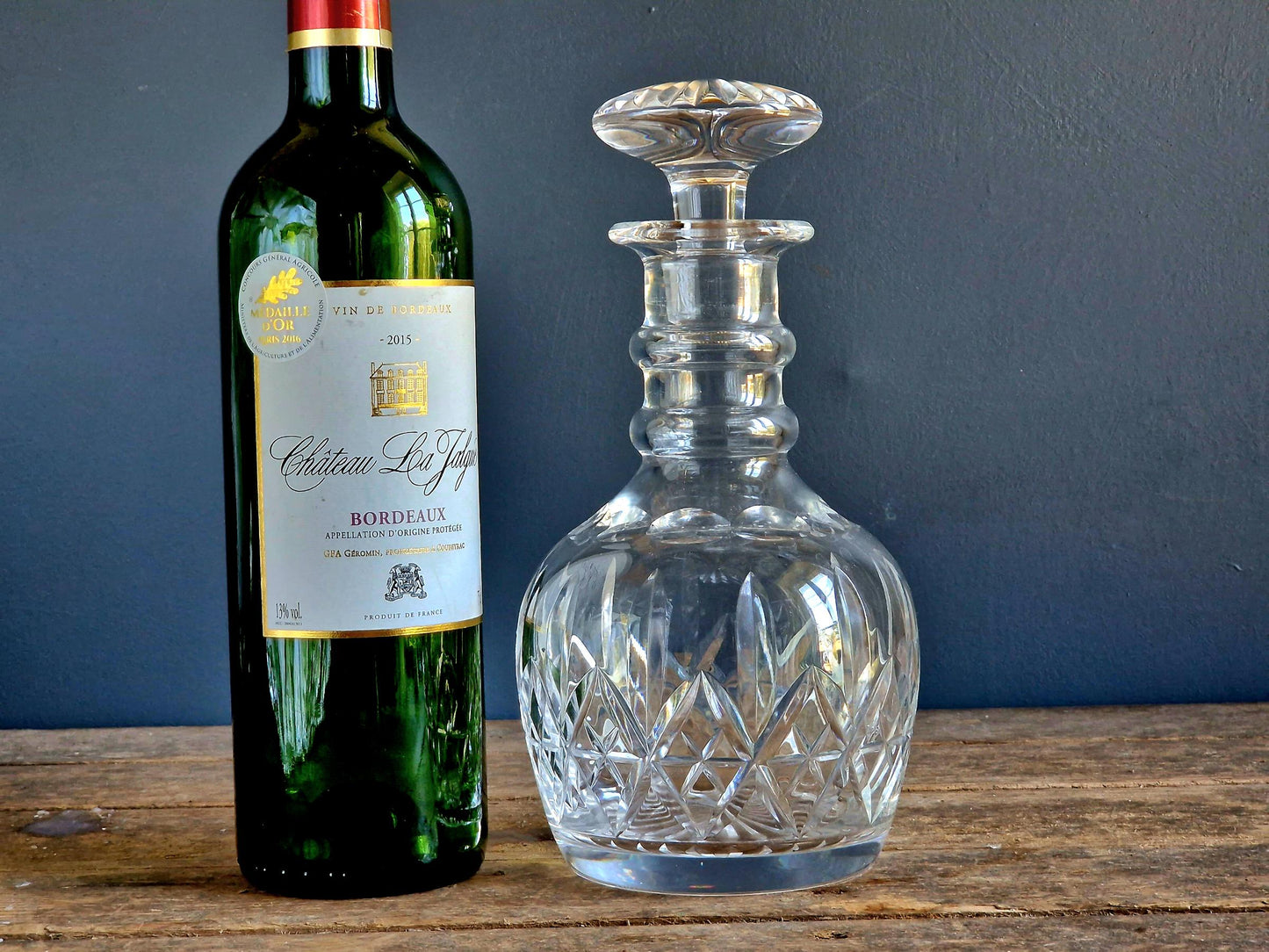 Stuart crystal decanter glass crystal decanter Stuart crystal vintage glass decanter European decor English crystal decanter.