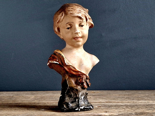 French bust of a girl French statue Plaster statue.