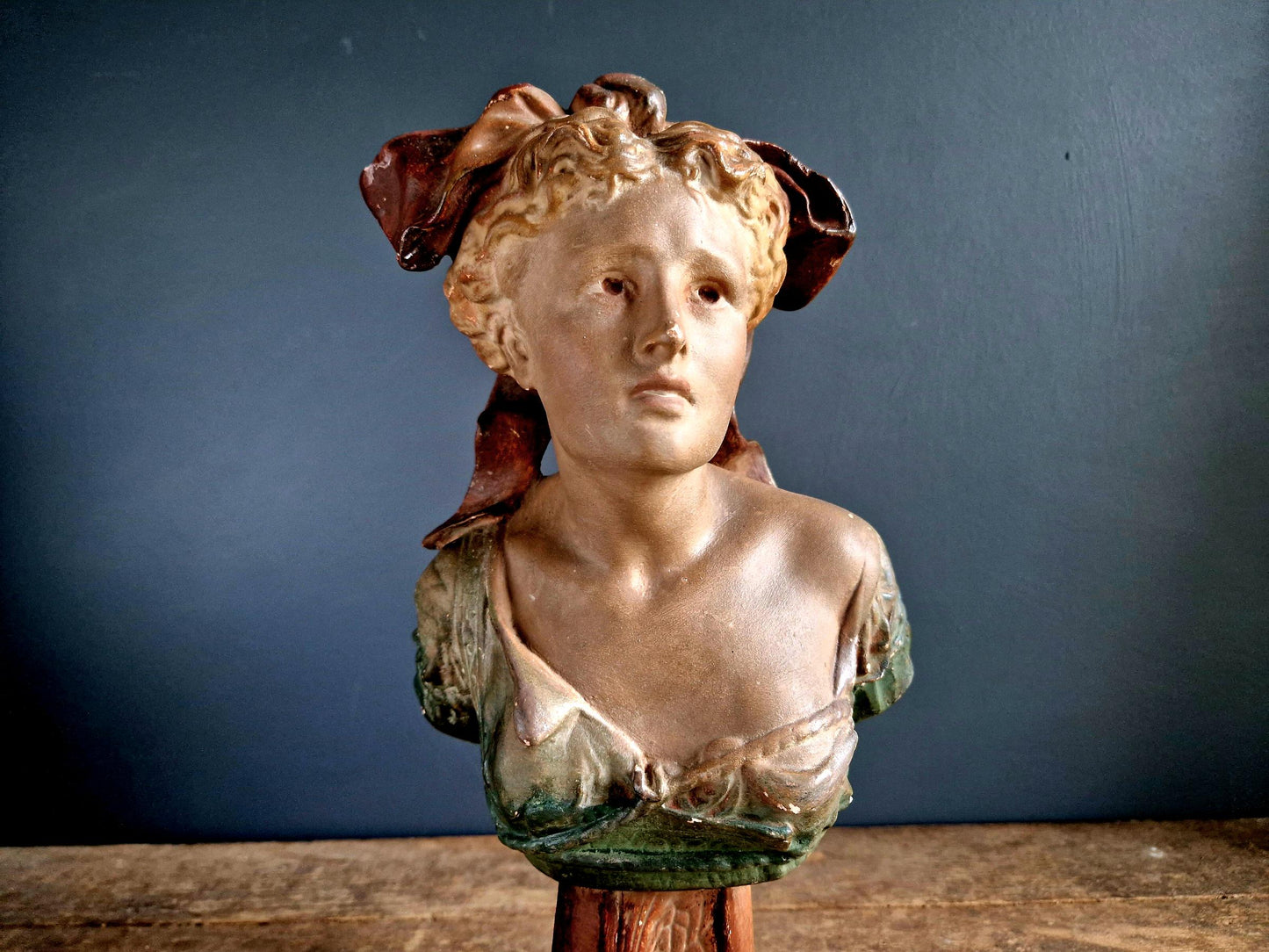 Art Nouveau plaster bust of a lady French Art nouveau bust.