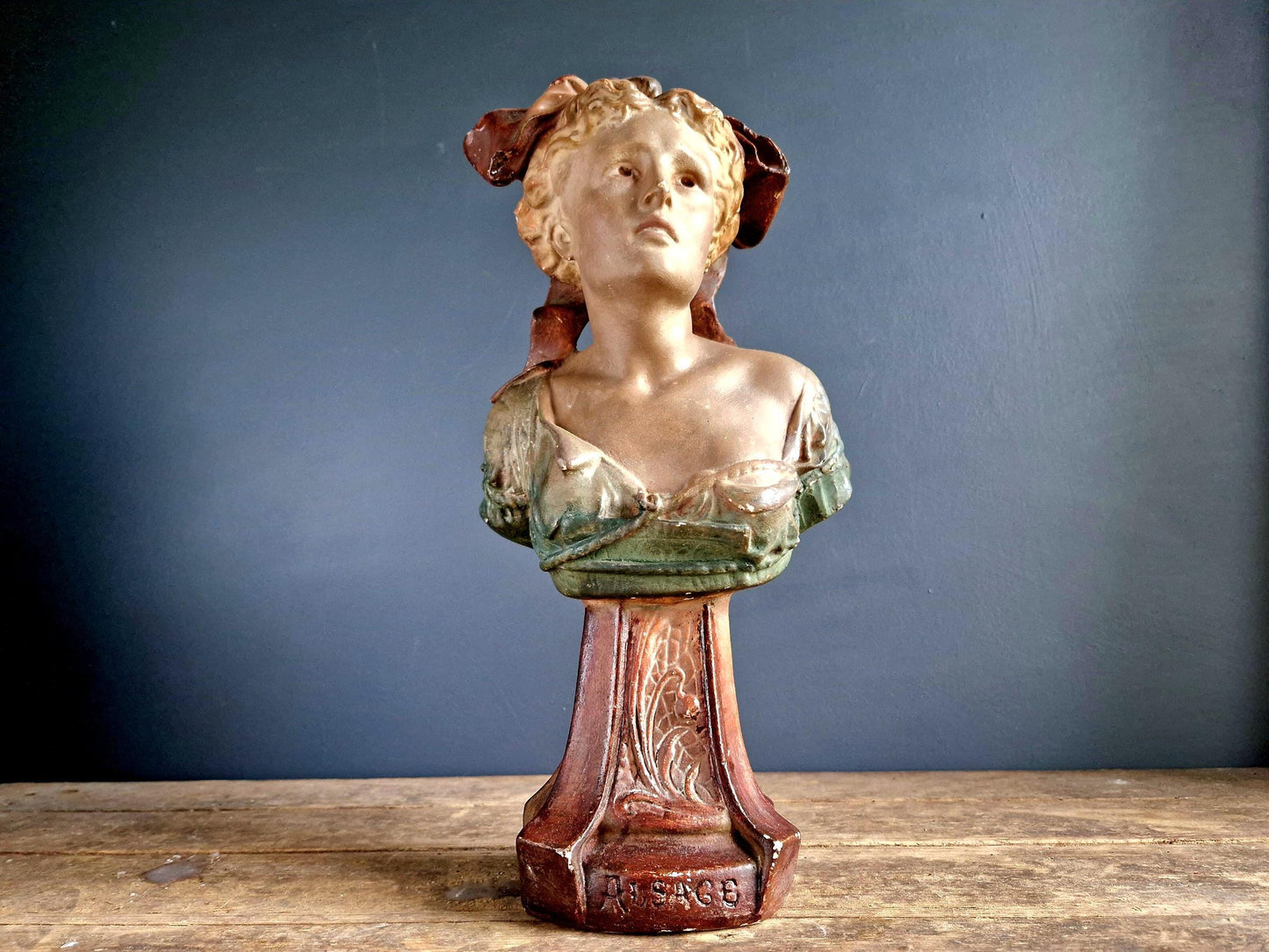 Art Nouveau plaster bust of a lady French Art nouveau bust.