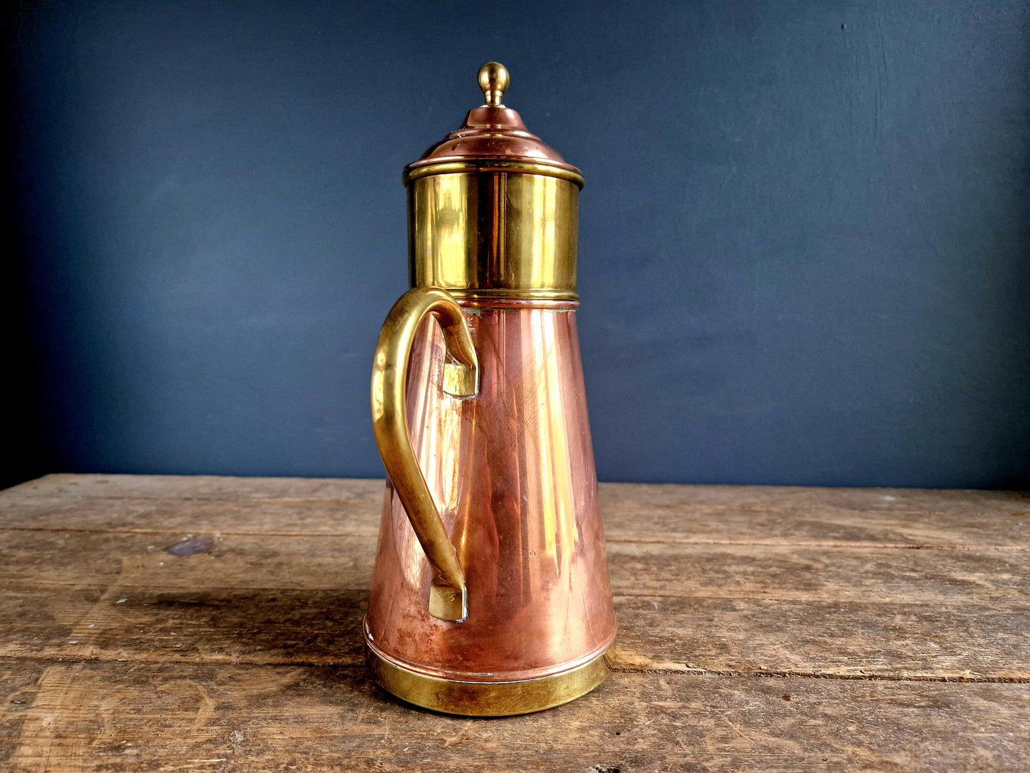 Copper coffee pot with lid Belgian vintage copper pot Copper pots and pans Belgian copper ware Vintage copper Copper kitchen coffee pot.