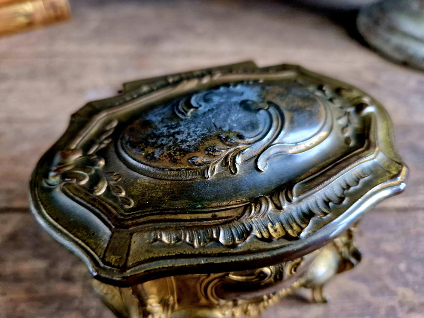 Antique jewelry box. French jewelry box. Trinket box.