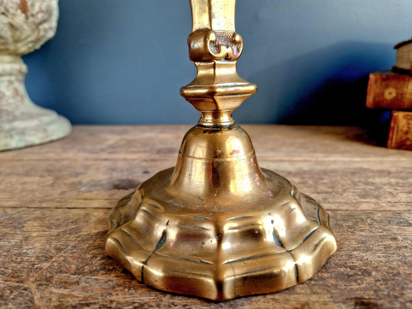 French bronze antique candlestick. Antique candleholder. 18th century candlestick.