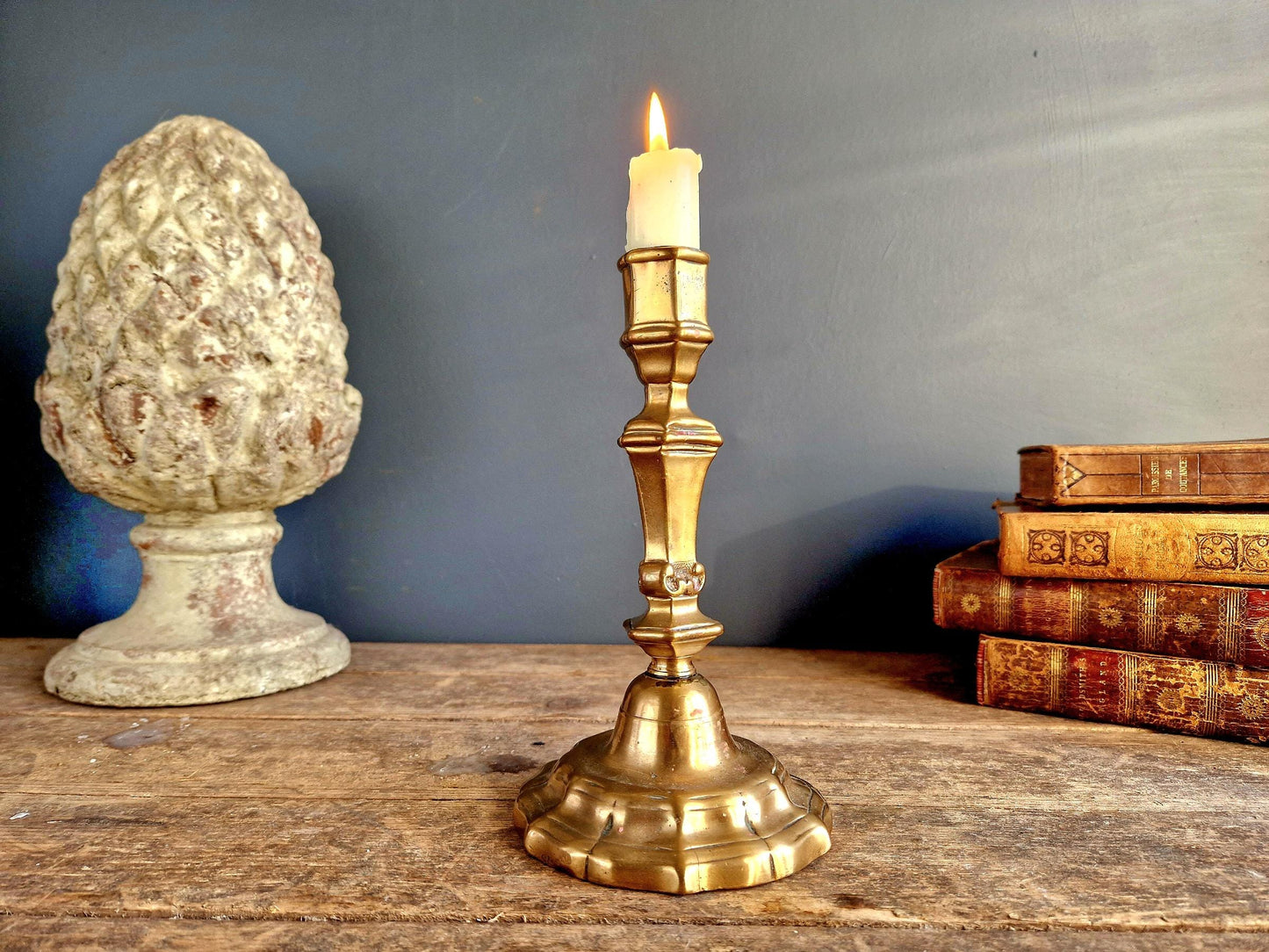 French bronze antique candlestick. Antique candleholder. 18th century candlestick.